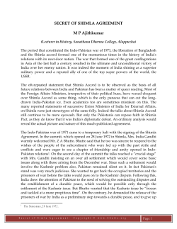 Secret of Simla Agreement