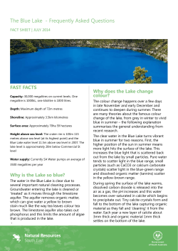 The Blue Lake - Frequently Asked Questions