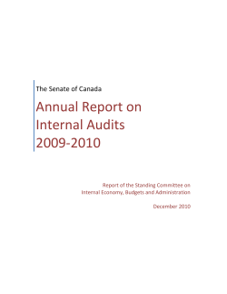 Annual Report on Internal Audits, 2009-2010