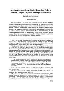 Arbitrating the Great Writ: Resolving Federal Habeas Corpus