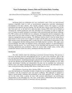 Novel Technologies: Sensors, Data and Precision Dairy Farming