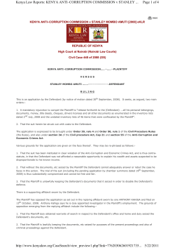 Page 1 of 4 Kenya Law Reports: KENYA ANTI&ndash;CORRUPTION