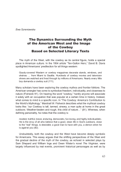The Dynamics Surrounding the Myth of the American West and the