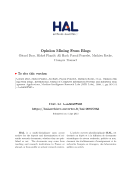 Opinion Mining From Blogs