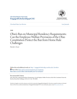 Ohio`s Ban on Municipal Residency Requirements: Can the