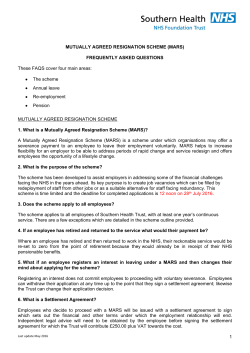 1 MUTUALLY AGREED RESIGNATION SCHEME (MARS