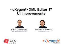 oXygen/> XML Editor 17 UI Improvements