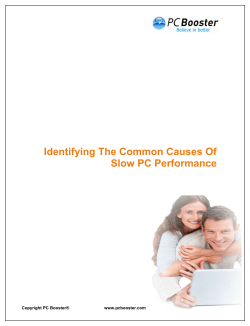 Identifying The Common Causes Of Slow PC Performance