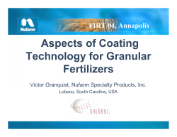 Coating Technology for Granular Fertilizers