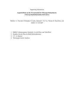 Supporting Information Ligand Effects on the Overpotential for