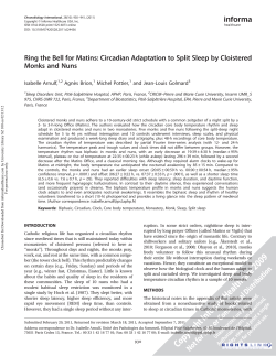 Ring the Bell for Matins: Circadian Adaptation to