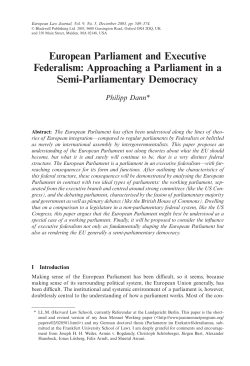 European Parliament and Executive Federalism: Approaching a