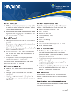 HIV/AIDS - Region of Waterloo Public Health