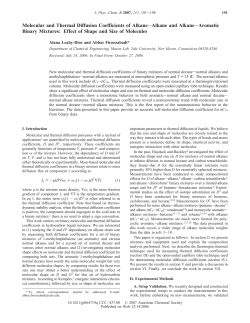 Molecular and Thermal Diffusion Coefficients of Alkane