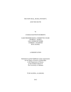 THE NEW DEAL, RURAL POVERTY, AND THE SOUTH by
