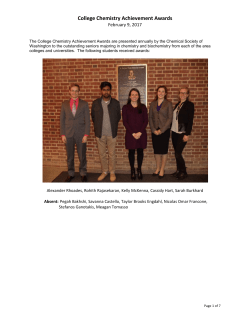 College Chemistry Achievement Awards