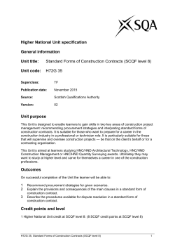 national unit specification: general information