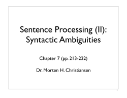 Sentence Processing