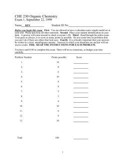 Exam 1 KEY - Chemistry