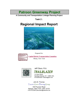 Regional Impact Report Patroon Greenway Project