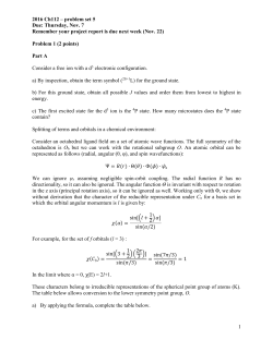 2016 Ch112 &ndash; problem set 5 Due: Thursday, Nov. 7