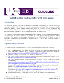 Guidelines for working safely with carcinogens