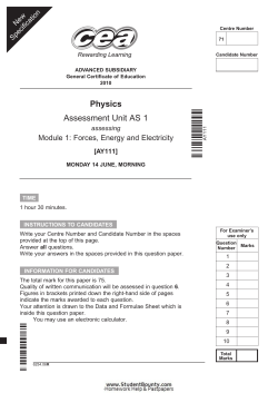 Physics Assessment Unit AS 1