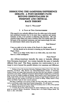 Dissolving the Sameness/Difference Debate: A Post