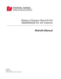 Retrofit Manual Battery Charger Retrofit Kit Q860000236 for UV