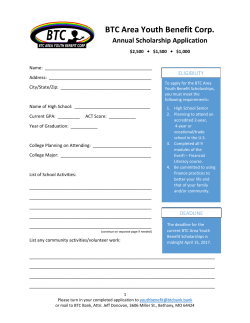 BTC Area Youth Benefit Corp. Annual