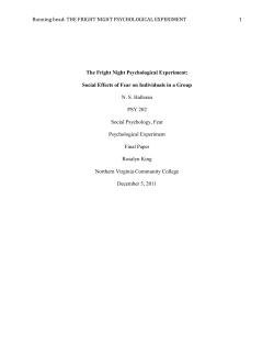 Running head: THE FRIGHT NIGHT PSYCHOLOGICAL