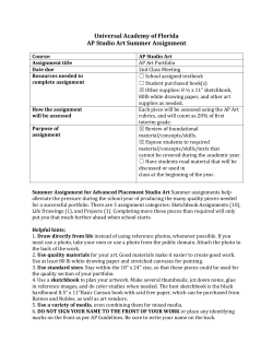 Universal Academy of Florida AP Studio Art Summer Assignment