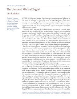 The Unnamed Work of English - Department of English Language