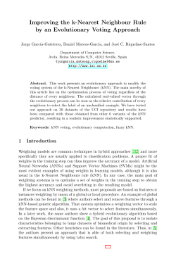 LNAI 8480 - Improving the k-Nearest Neighbour Rule by an