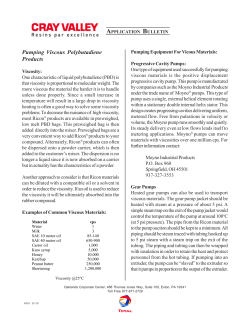 Pumping Viscous Polybutadiene Products