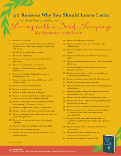 40 Reasons You Should Learn Latin