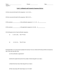Arithmetic and Geometric Sequences Review