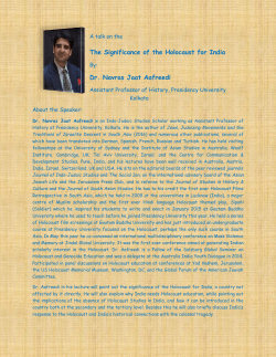 The Significance of the Holocaust for India Dr. Navras Jaat Aafreedi