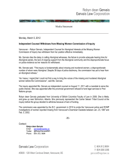 Missing Women Commission Media Statement