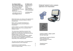 Multiplate&reg; platelet function analysis