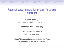 Rational base numeration system for p