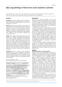 Lung pathology of fatal severe acute respiratory