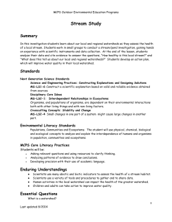 Stream Study - Montgomery County Public Schools