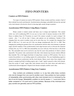 FIFO POINTERS