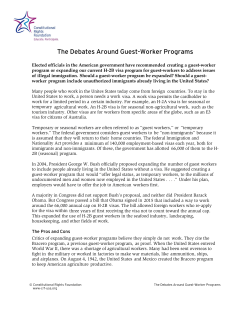 The Debates Around Guest-Worker Programs