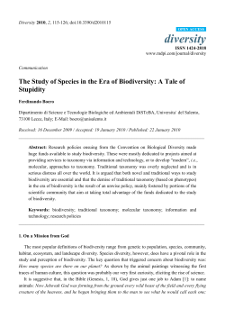 The Study of Species in the Era of Biodiversity: A Tale of Stupidity