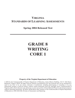grade 8 writing core 1