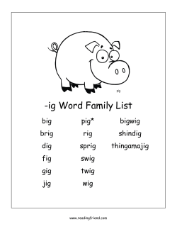IG Word Family Worksheets