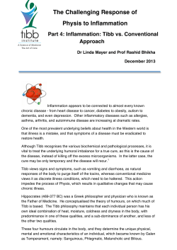 Part 4: Inflammation: Tibb vs. Conventional Approach
