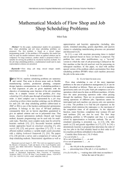 Mathematical Models of Flow Shop and Job Shop Scheduling